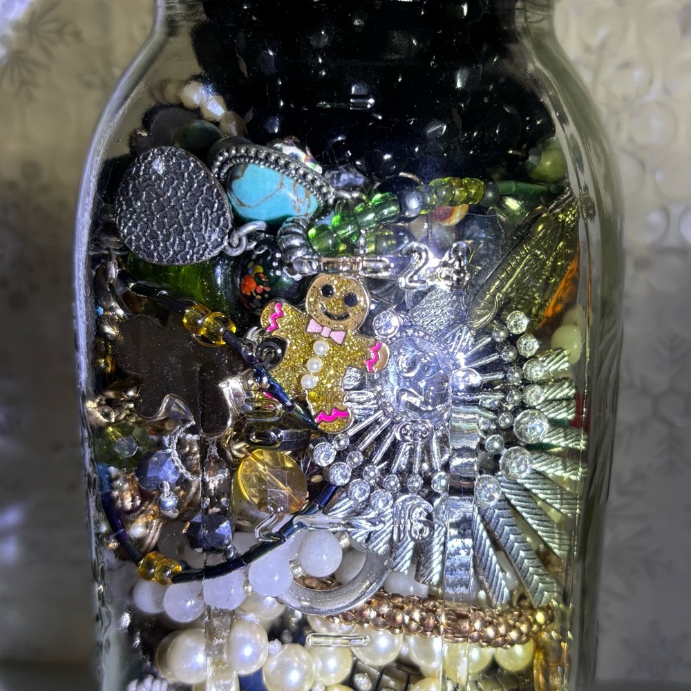 Large Canning Jar Jewelry Jar #1 - Picture 3 of 5